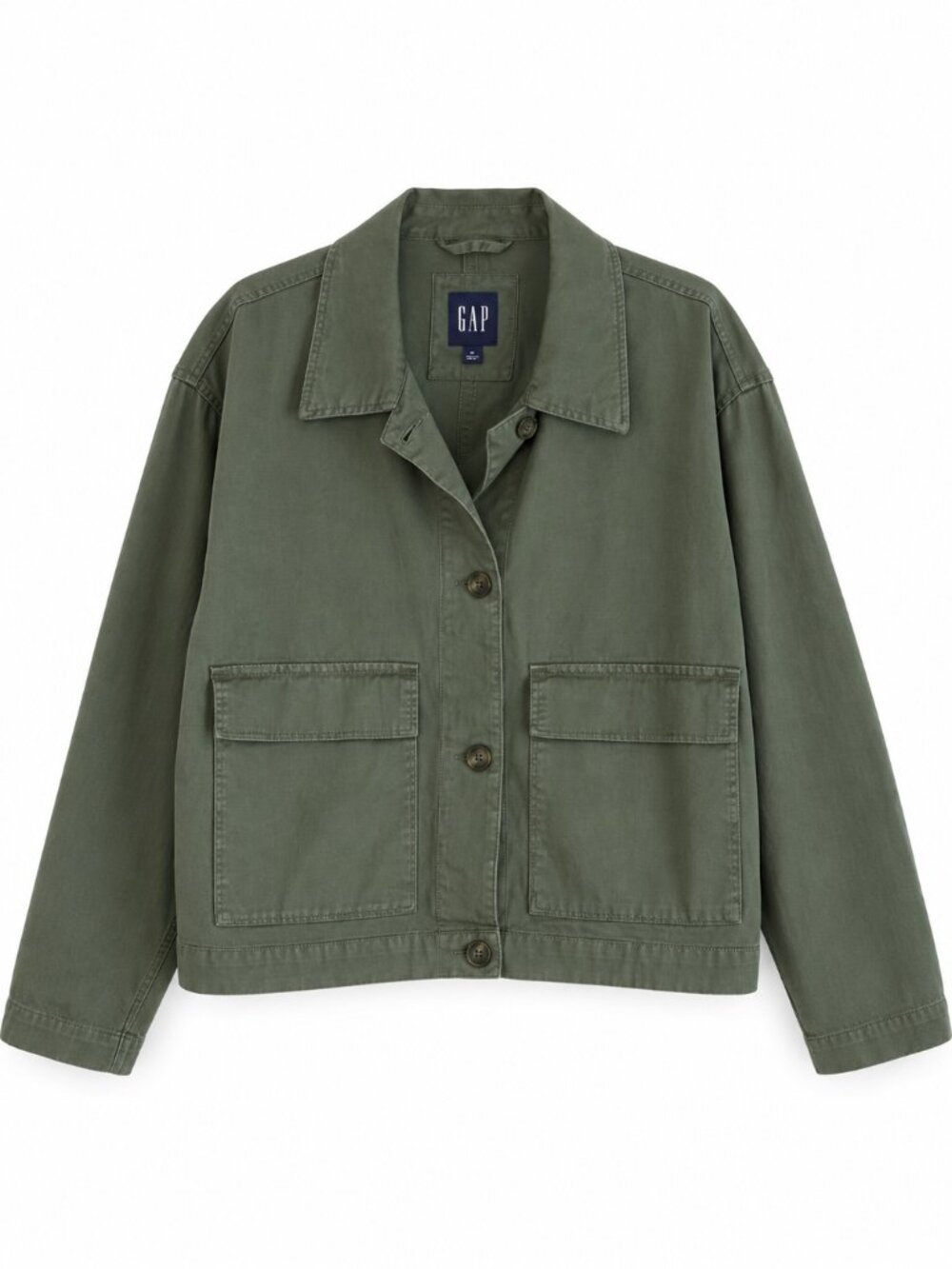 GAP Utility Jacket‎ Womens Khaki Olive Green Trucker Size XL